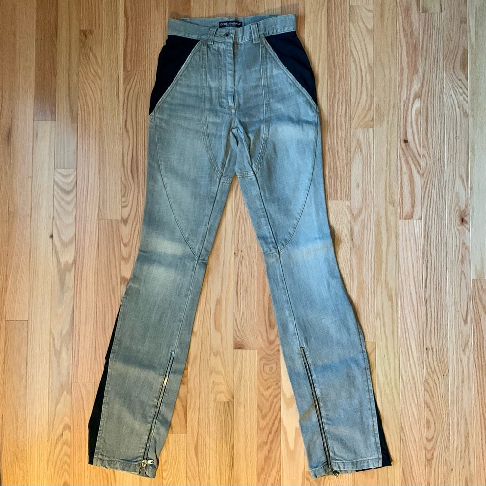 Dolce & Gabbana Black and Grey Skinny Jeans